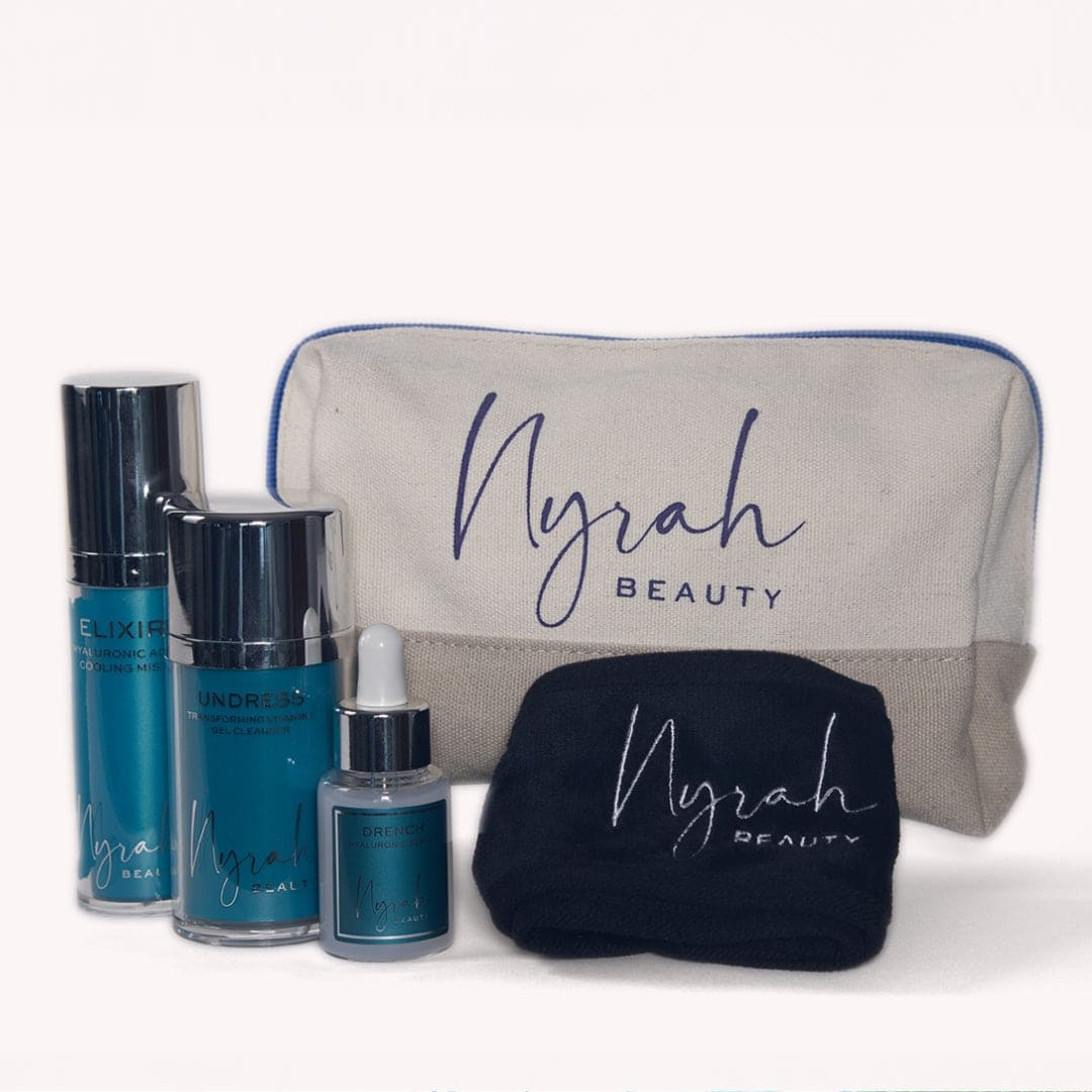 GIFTING: *NEW* Recycled Cotton Wash Bag + Skin First Hyaluronic Hydration