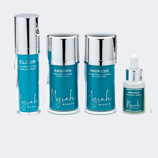 HAT BOX: Daily Hyaluronic Heroes" – Your Passport to Rejuvenation (Undress 50ml + Drench 30ml + Elixir 50ml + Absorb 50ml)
