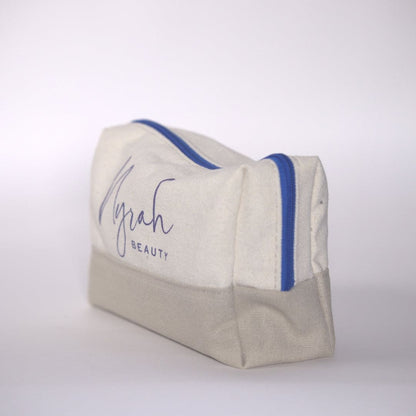 NYRAH BEAUTY Recycled Cotton Cosmetics Travel-Wash Bag SIDE PROFILE