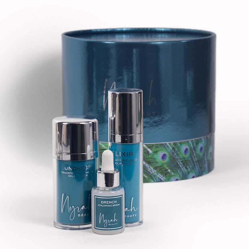 HAT BOX: *LIMITED OFFER* Skin First Hyaluronic Hydration drench undress elixir